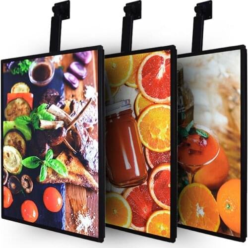 Fast food shop hanging light menu board led light box picture lights wall mounted