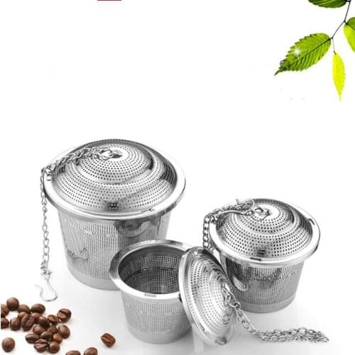 Durable 3 Sizes Silver Reusable 304 Stainless Mesh Herbal Ball Tea Strainer Teakettle Locking Tea Filter Infuser SN1258