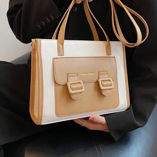 Simple Leather Flap Womens Bag Casual Panelled Crossbody Bags Female Trending Vintage Handbags 2021 High Quality Shoulder Bags