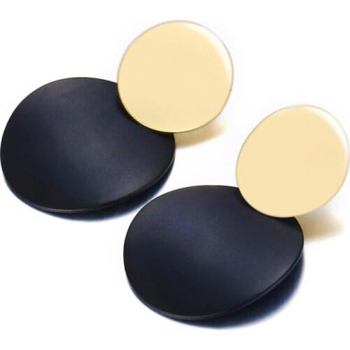 Simple Double Circle Round Geometric Earrings for Women Girls Fashion Statement Dangle Earrings Boucle D'oreille