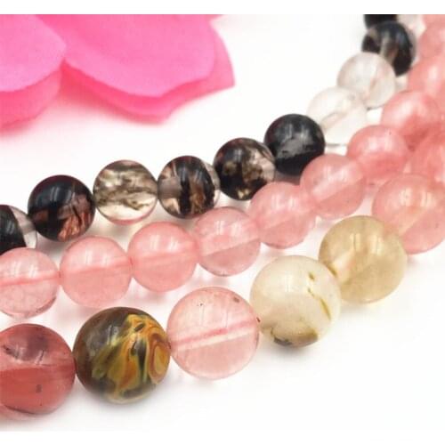 Multicolor Round Watermelon Crystal Stone Loose Crafts Beads for Jewelry Making 4-12mm DIY Necklace Bracelet Quartzs 15" A164