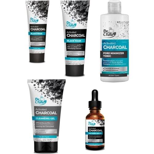 Farmasi Activated Charcoal Series| Serum | Pore Minimizer Tonic | Detoxifying Black Mask | Cleansing Gel |For all skin Types