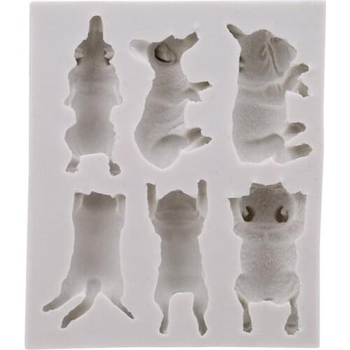 Gray 6 Even Cat And Dog Silicone Mold Fondant Mold Cake Decoration Tool Chocolate Mold Wedding Decoration Mold