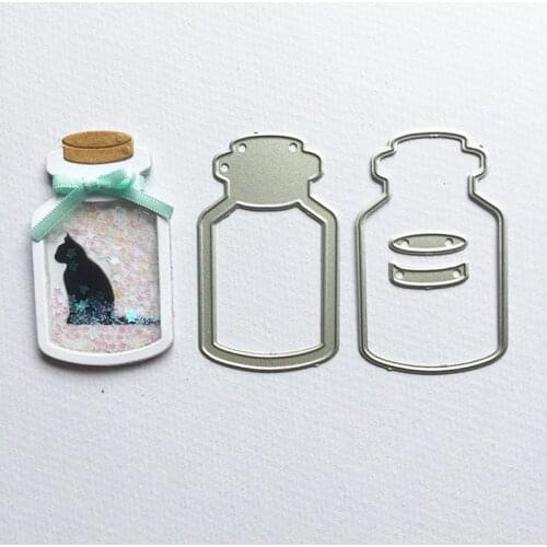Scrap Booking Wishing Bottle Metal Cutting Dies New Craft Cut Frame Embossing Stamps Stencil Paper Shaker Card Making 2 Styles