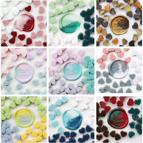 120pcs Mixed Color Heart-shaped Sealing Wax Stamp DIY Invitation Hand Account Decoration Envelope Sealing Stamp Making Tool