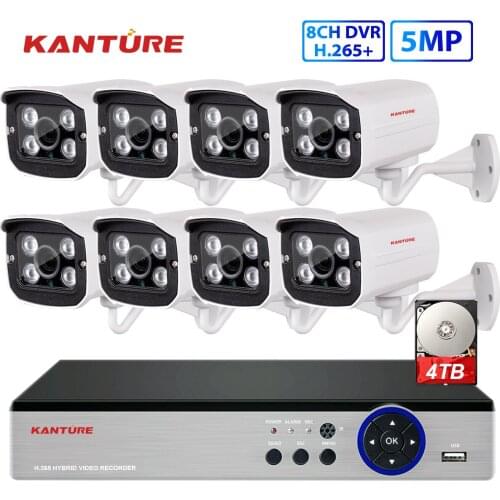 KANTURE h.265+ 8CH Video surveillance system AHD CVI Super 5MP IR night vision Security Camera System Outdoor Waterproof Camera