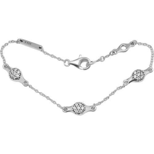 Modern LovePods Bracelets with Clear CZ 100% 925 Sterling Silver Jewelry Free Shipping
