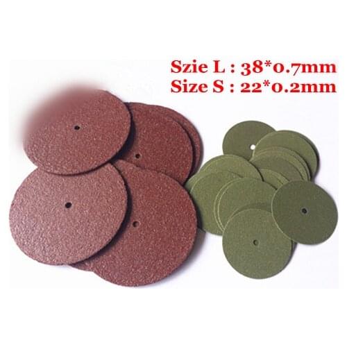 100pcs Dental Lab Ultra Thin Separating Discs Abrasives Metal Ceramic Crown Cutting Polishing Wheels Dia 38mm-0.7mm,22mm-0.2mm