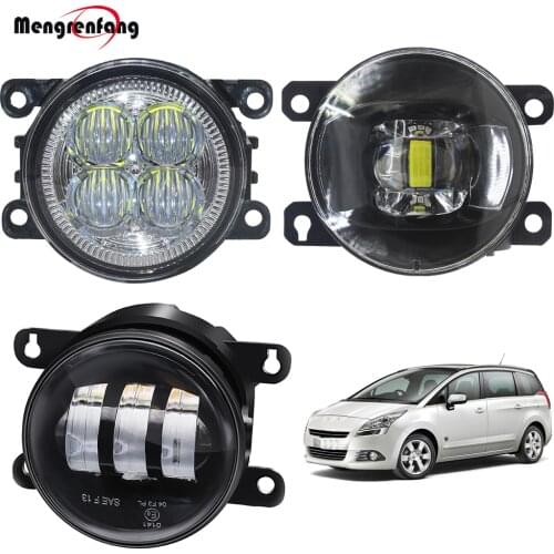 Fog Light Assembly For Peugeot 5008 2009-2018 Car H11 Front Bumper LED Lens Fog Lamp DRL Daytime Running Light 12V