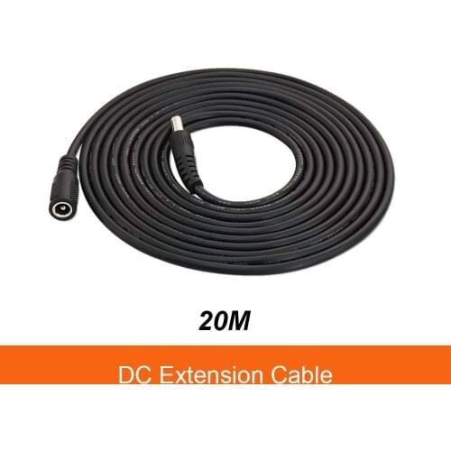 20 Meters DC 12V Power 10M Extension Cable 5.5mmx2.1mm DC Plug For CCTV Camera 12 Volt Extension Cord