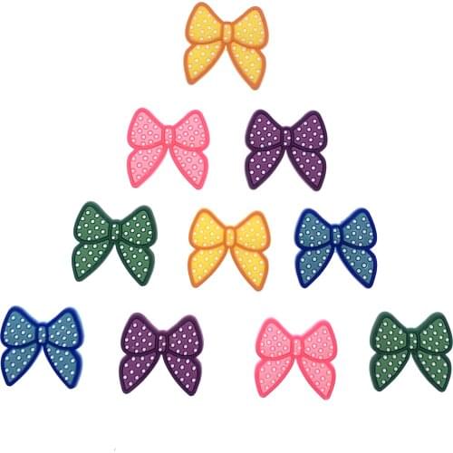 1PCS New Arrival Cartoon Bowknot Shoes Charms PVC Fashion Girls Gifts Decoration For Croc JIBZ Accessories Hole Slipper Buckle