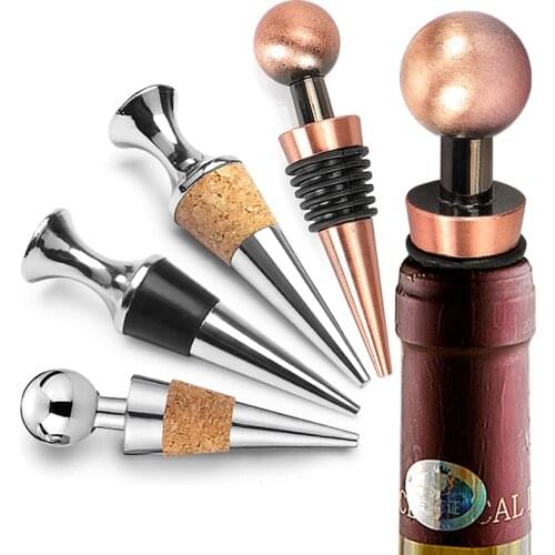 Stainless Steel Wine Stopper Vacuum Sealed Bottle Stoppers Wine Cork Bottle Stopper Storage Twist Cap Plug Gift Bar Accessories