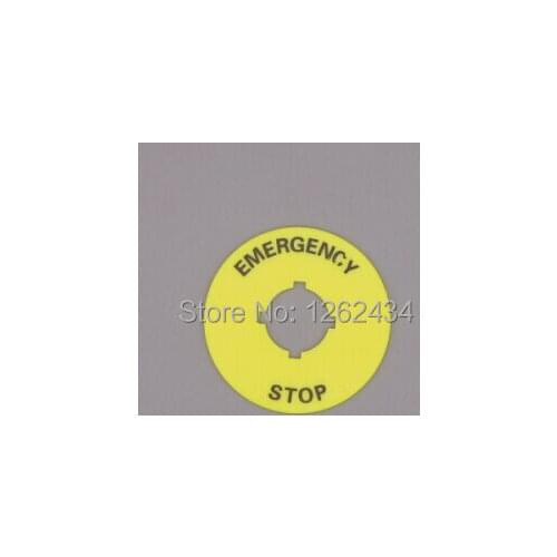 16mm yellow card warning signs in the emergency stop button to stop warning signs of circle circle sign