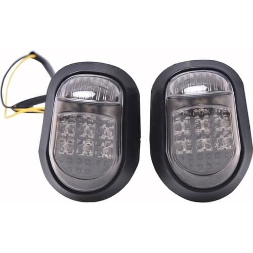 2x Motorcycle Flush Mount Turn Signal Indicators Blinker Amber 9 LED Light
