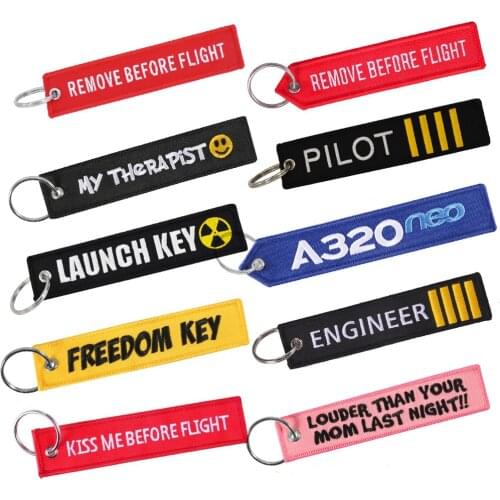 20 PCS Mobile Phone Straps REMOVE BEFORE FLIGHT Double-sided Embroidery Engineer Phone Key Chain Aviation Phone Strap Wholesale