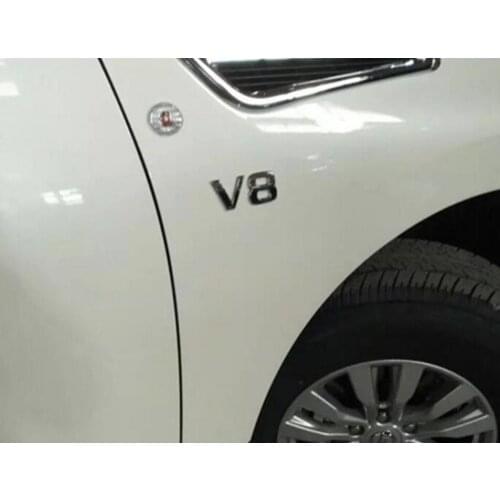 ABS Chrome Rear V8 Badge Sticker Trim V8 Letter For NIssan Patrol Y62 Armada Body Sticker Accessories 2013 2014 2015 2016 2017