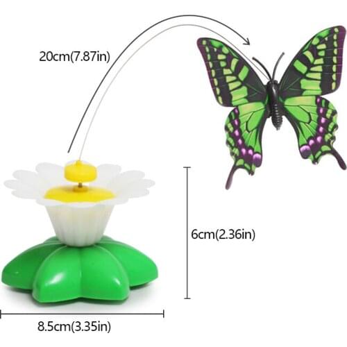 Automatic Electric Rotating Cat Toy Colorful Butterfly Bird Animal Shape Plastic Funny Pet Dog Kitten Interactive Training Toys
