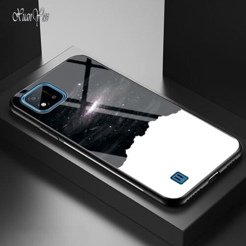 For Realme C21 Case XUANYAO Original Tempered Glass Coque 2 3 5 7 Pro V3 V5 V11 A1K Case Hard Mirror Back Cover C3 C11 C17 C15
