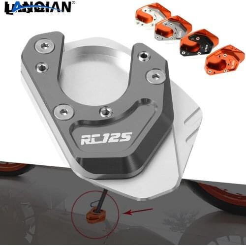 For RC 125 Motorcycle Side Stand Pad Plate Kickstand Enlarger Support Extension RC 125 2014 2015 2016 2017 2018 Accessories