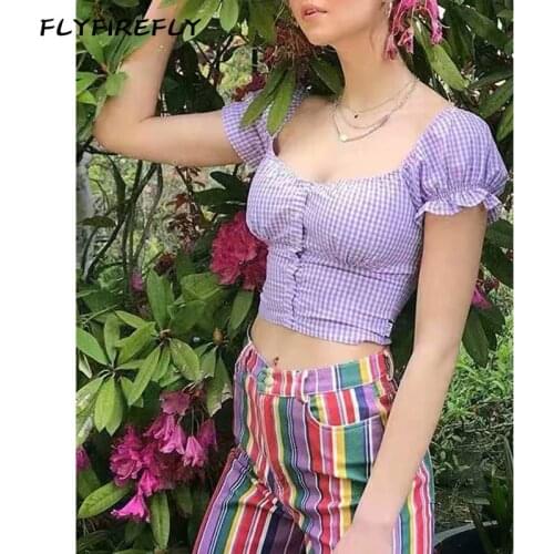 Блузки в клетку FLYFIREFLY China At AliExpress