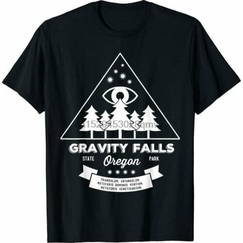Gravity Fall Oregon American Animated Series Unisex Black T-Shirt S-6XL