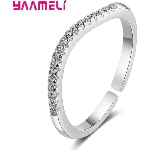 Hottest 925 Silver Tiny Wave Knuckle Ring Shining Cubic Zircon Crystal Mirco Inlay Women Men Jewelry Joint Rings Bague Bijoux