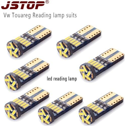 JSTOP 7piece/set Vw Touareg auto bulbs led automobile canbus T10 w5w 4014smd light 6000K car high quality 12V lamp