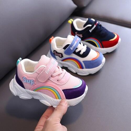 Kids Running Shoes Baby Girls rainbow colorful Sneakers Casual Children Leisure Trainers Kids Shoes 2020 Children Sports Shoes