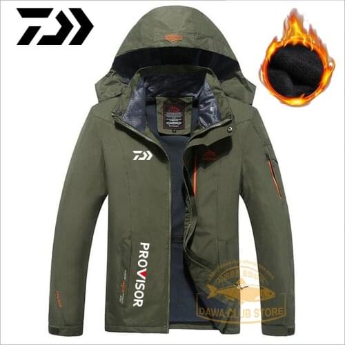 Daiwa Outdoor Waterproof Fishing Jacket Windproof Raincoat Coldproof Sportswear Camping Hiking Detachable Hooded Coat for Fish
