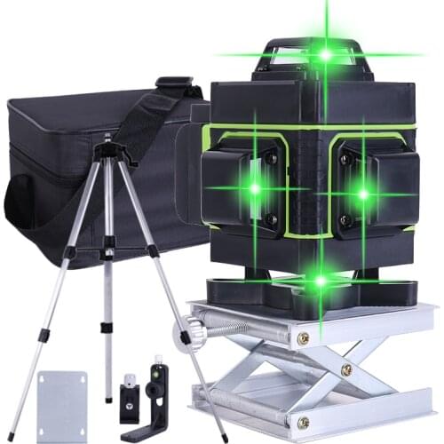 3D 4D Laser Level 12/16 Lines Green Beam 360 Laser Level 5/8 Tripod Horizontal & Vertical Cross Lines Indoors And Outdoors Tool