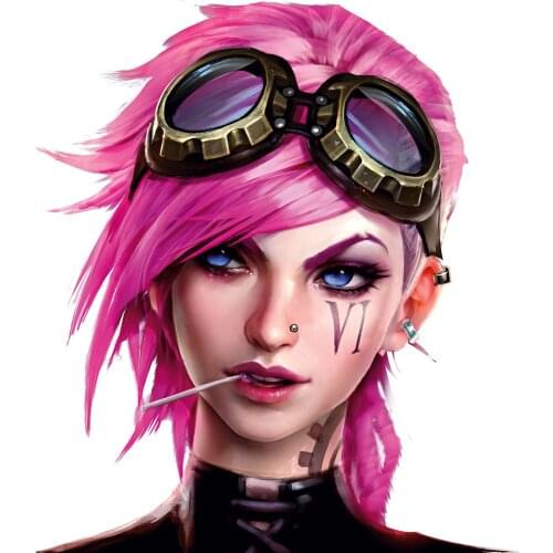 League of Legends Vi The Piltover Enforcer LOL Cartoon Graphics Vinyl Decals for Laptop Auto Car Stickers Motorcycle Phone