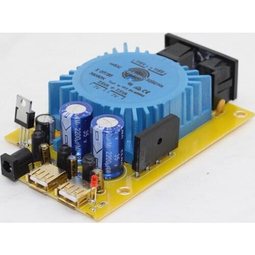 Linear Power Supply Board Dual 5V USB 15W CAS XMOS Raspberry Talema Transformer