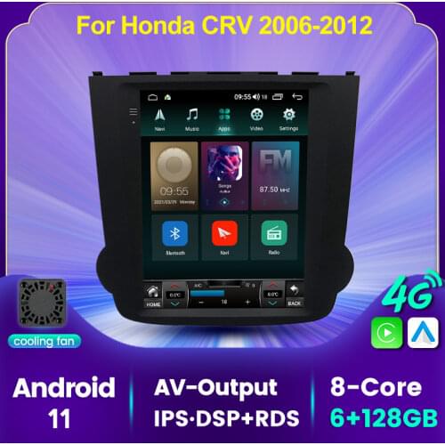 MEKEDE 6+128G For HONDA CRV 2006-2012 Tesla style screen Car Radio Multimedia Video Player Navigation GPS Android 11 WIFI BT