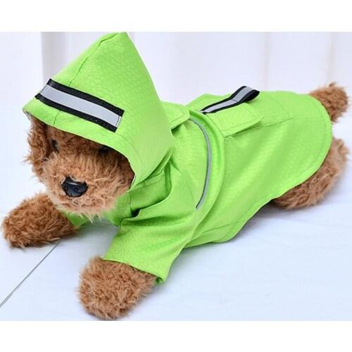 Dog Clothes Rain Coat For Dogs PU Pet Raincoat For Small Dogs Chihuahua Reflective Hooded Dog Coat Waterproof Costume Clothing L