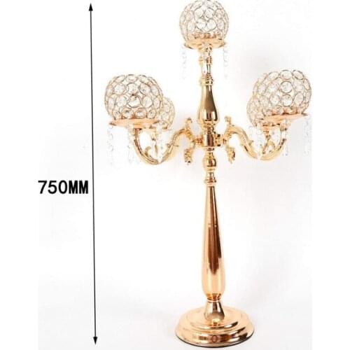 Candle Holder Gold of Color Crystal Glass Traditional Candelabra Centerpieces Wedding Formal Event Home Party Candle Elegant