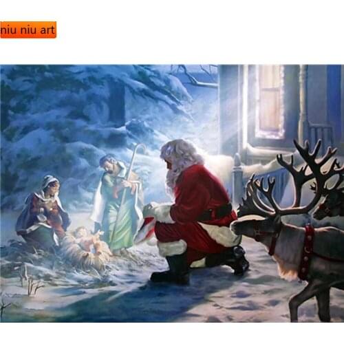 Full Square/round Diamond Painting Santa Claus New Diamond Embroidery Mosaic Cartoon Christmas Decoration