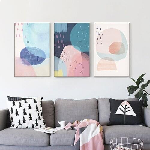 Simple Abstract Color Modern Nordic Modular Pictures For Living Room Home Decor Poster and Print HD Wall Art Canvas Painting