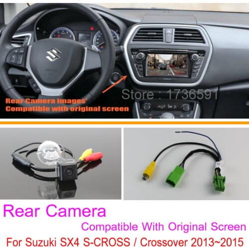 RCA & Original Screen Compatible For Suzuki SX4 S-CROSS / Crossover Rear View Camera / Back Up Parking Camera / HD CCD RCA NTST