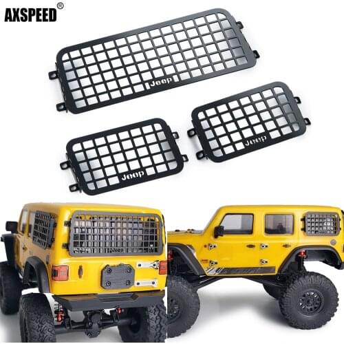 AXSPEED 1 Set Metal Simulated RC Car Window Mesh Protective Net for 1/24 Axial SCX24 AXI00002 Decoration DIY Upgrade Parts