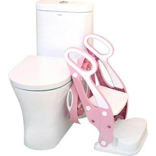 Baby Toddler Potty Toilet Trainer Safety Seat Chair Step with Adjustable Ladder Infant Toilet Training Non-slip Folding Seat