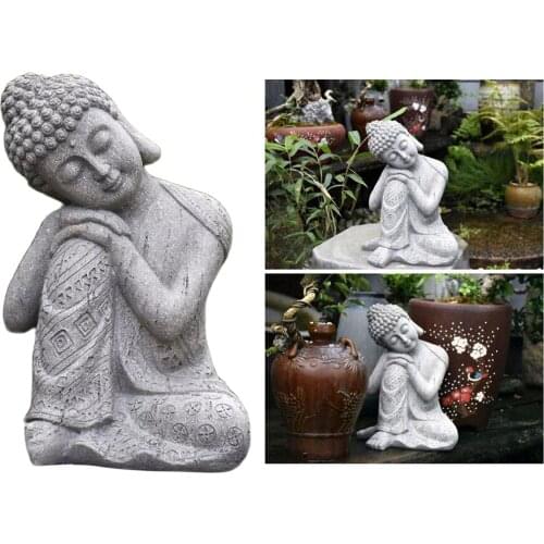 Sleeping Thai Buddha Statues Ornament Figurine, Garden Buddha Statue Sculpture Indoor/Outdoor Decor for Home,Patio Art Decor