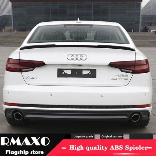 For Audi A4 Spoiler 2018-2019 Audi A4 A4L TF High Quality Spoiler ABS Material Car Rear Wing Primer Color Rear Spoiler