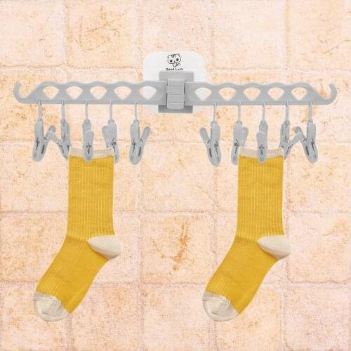 Windproof Portable Storage Racks Clothes Drying Rack Multi-function Folding Plastic Hanger Clothes Hanger Travel Hanging Tool