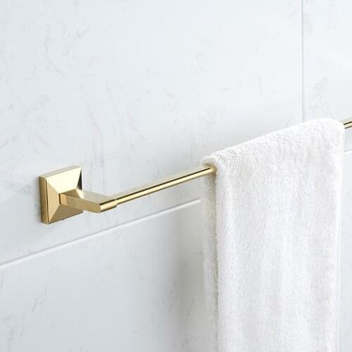 Vidric Carlisle All-copper white gold bathroom single towel rack metal pendant hanging towel racks bathroom