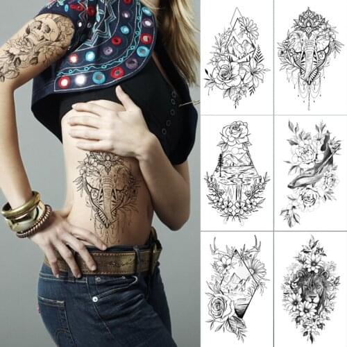 Waterproof Temporary Tattoo Halloween pumpkin Chest shoulder mask Flash Tattoos clown angel wings Arm leg Fake Tatoo Women Men