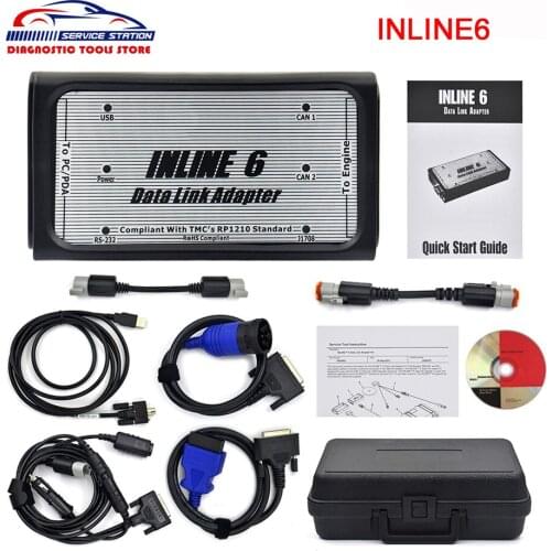 High Quality INLINE 6 Data Link Adapter Heavy Duty Diagnostic Tool Scanner Full 8 cable Truck Diagnostic Interface Inline6