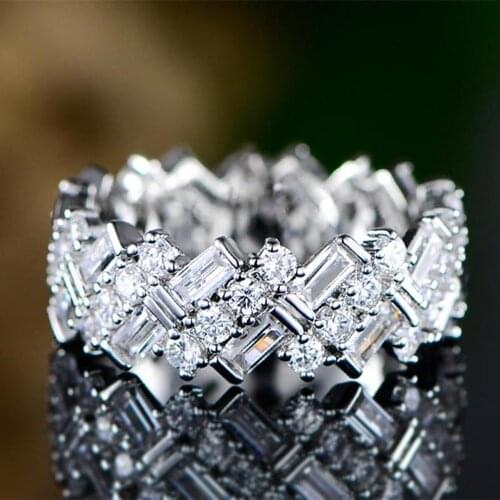 Modyle New Trendy Wedding Band Women Finger Ring Silver plated Gold Color Available Irregular Gorgeous CZ Female Daily Jewelry