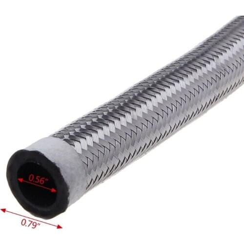 1M Stainless Steel Braided Brake Gas Oil Fuel Line Hose AN4 AN6 AN8 AN10 NEW