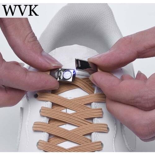 1Pair Elastic Magnetic 1Second Locking ShoeLaces Creative Quick No Tie Shoe laces Kids Adult Unisex Shoelace Sneakers Shoe Laces