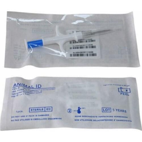 100 PCS 1.25x7mm Bioglass tag FDX-B dog chip Animal implant ISO RFID microchip injector vet syringe pet transponder